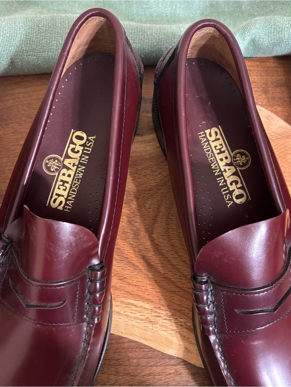 Sebago Classic Dan USA Handsewn Burgundy Leather Penny Loafers 15 B